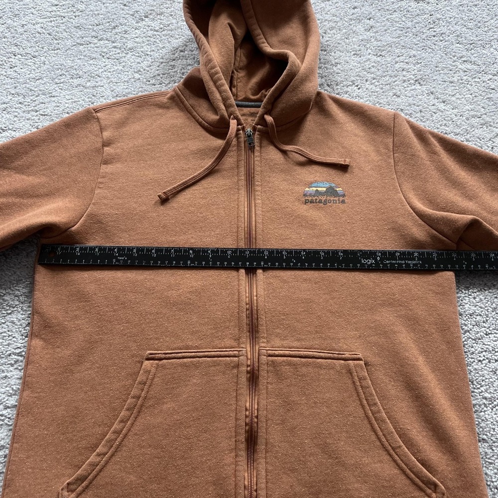 Patagonia Skyline Stencil Uprisal Hoodie Mens Medium Brown Full Zip - Picture 11 of 16